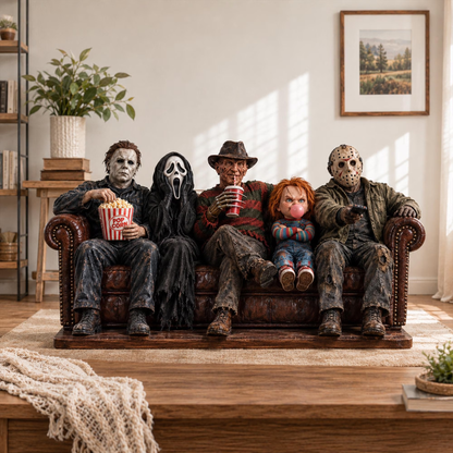 Horror Movie Night Wood Plaque – Spooky Halloween Slasher Home Decor
