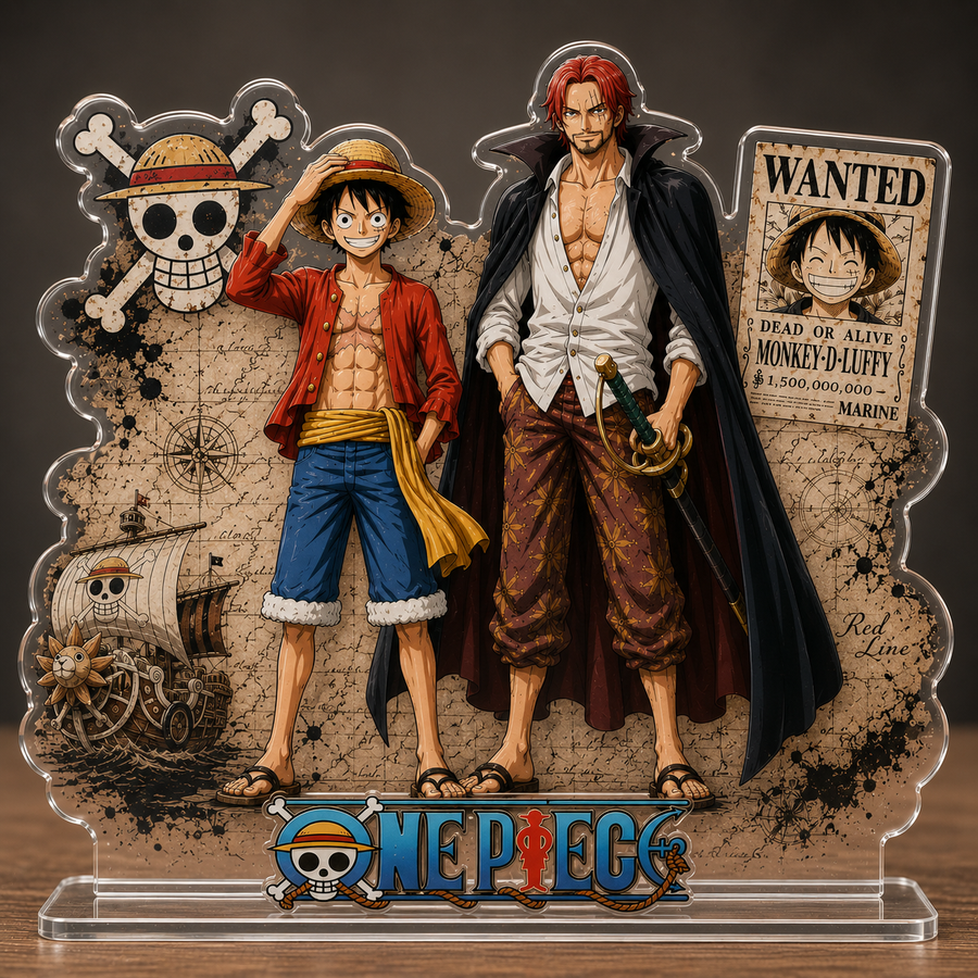 Pirate Captain Duo Acrylic Plaque – Anime Adventure Fan Gift
