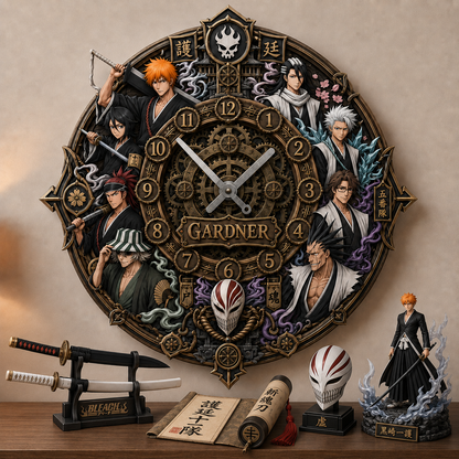 Anime Spirit Warrior Squad Acrylic Hanging Wall Clock - Personalized Gifts For Anime Lovers