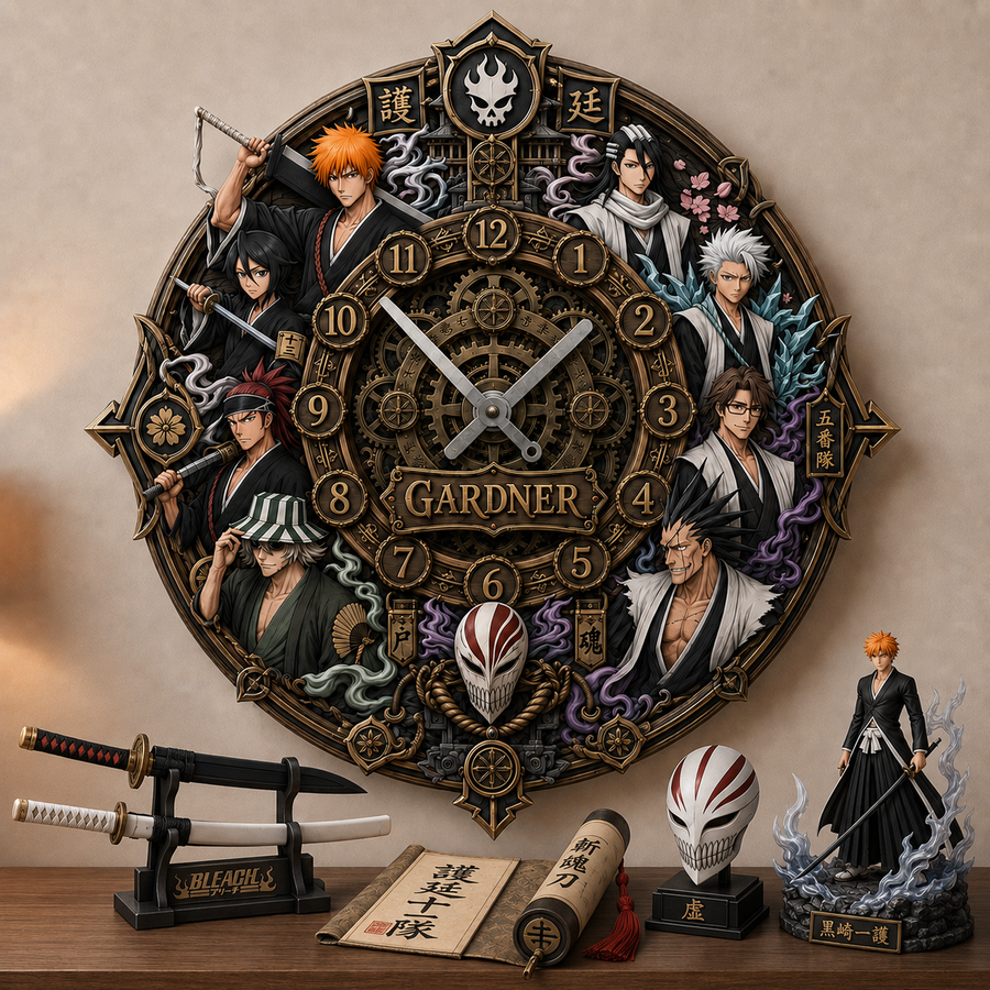 Anime Spirit Warrior Squad Acrylic Hanging Wall Clock - Personalized Gifts For Anime Lovers