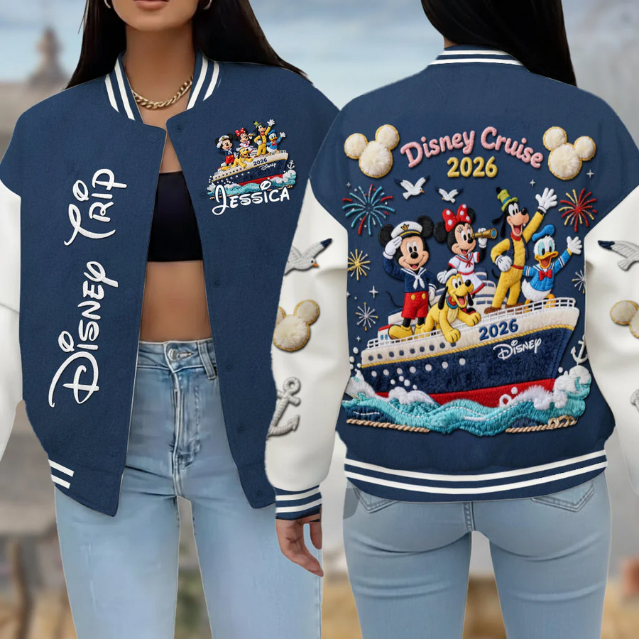 Cruise Trip - Personalized Mouse Varsity Jacket