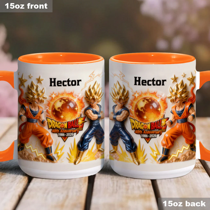 40 Anniversary Balls - Personalized Seven Balls Accent Mug