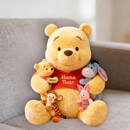 Mama Bear - Personalized Yellow Bear Premium Shaped Pillow