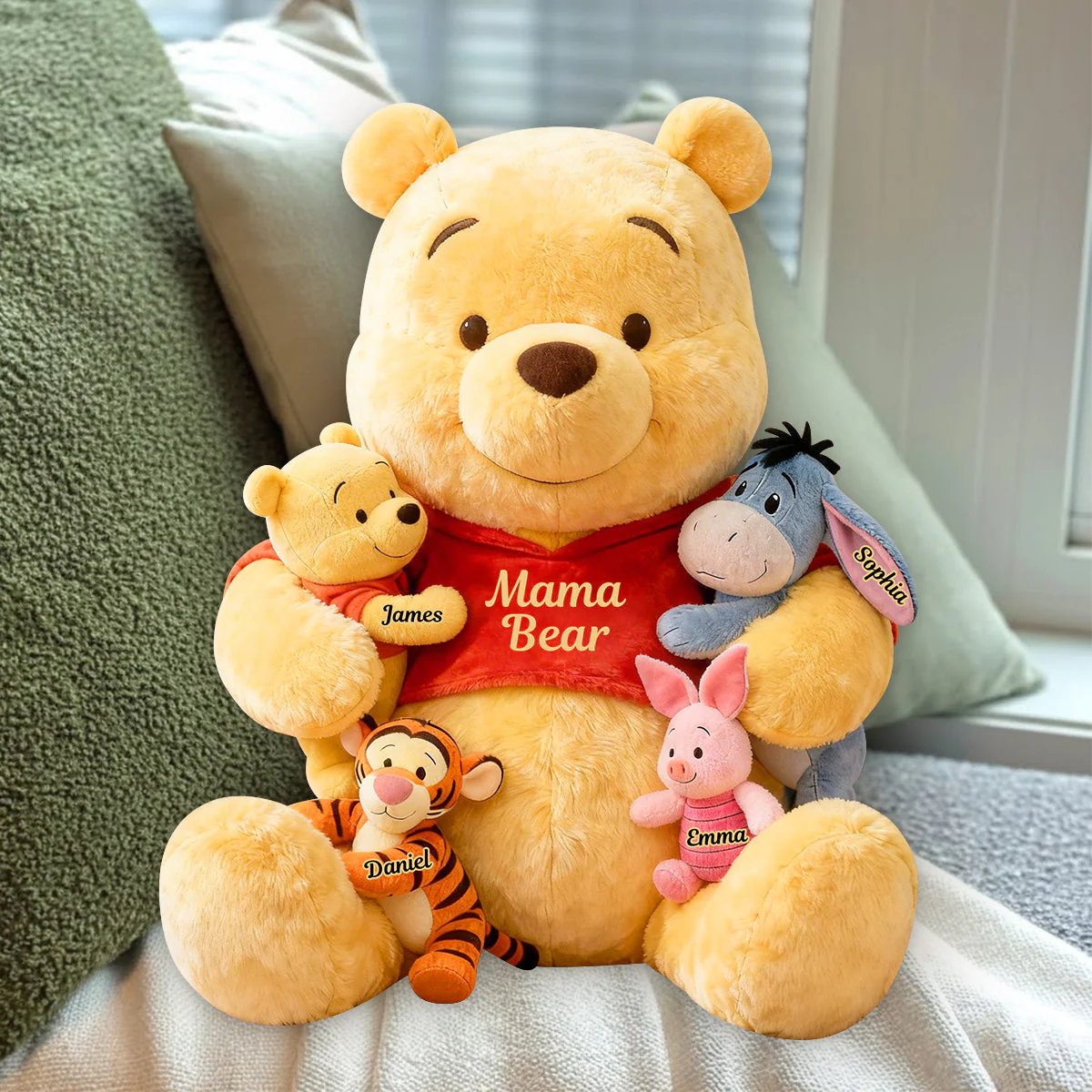Mama Bear - Personalized Yellow Bear Premium Shaped Pillow