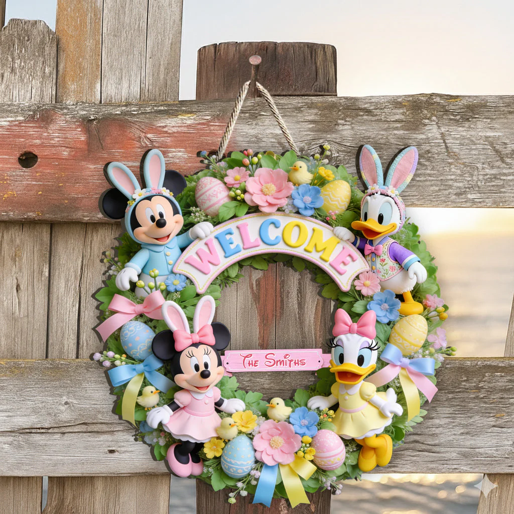 Easter's Day Magical Friends - Personalized Mouse Custom Shaped Wood Sign