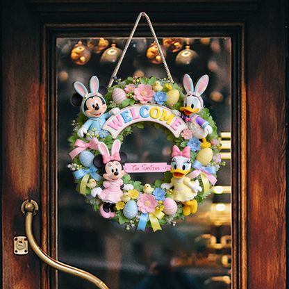 Easter's Day Magical Friends - Personalized Mouse Custom Shaped Wood Sign