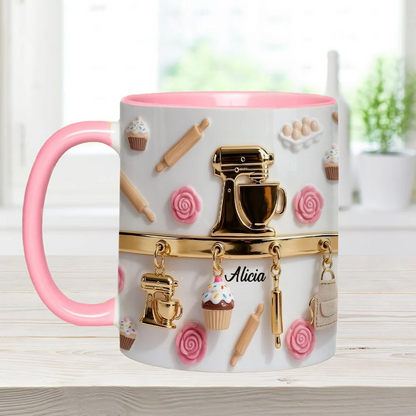 Perfect Gift For Baking Lovers - Personalized Baking Accent Mug