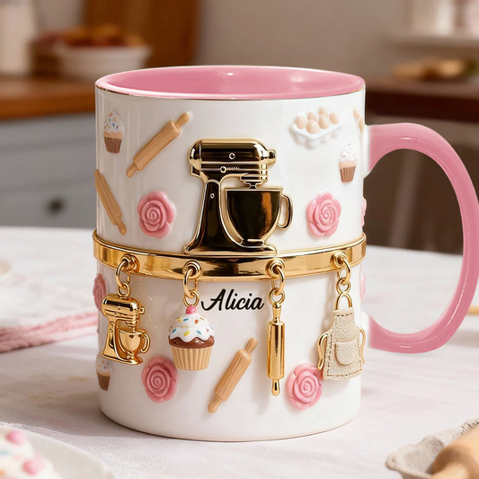 Perfect Gift For Baking Lovers - Personalized Baking Accent Mug