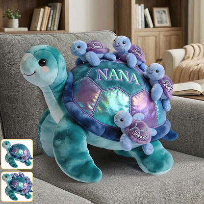 Nana Turtle Gift For Mom Grandma - Personalized Grandma, Mother Shaped Pillow