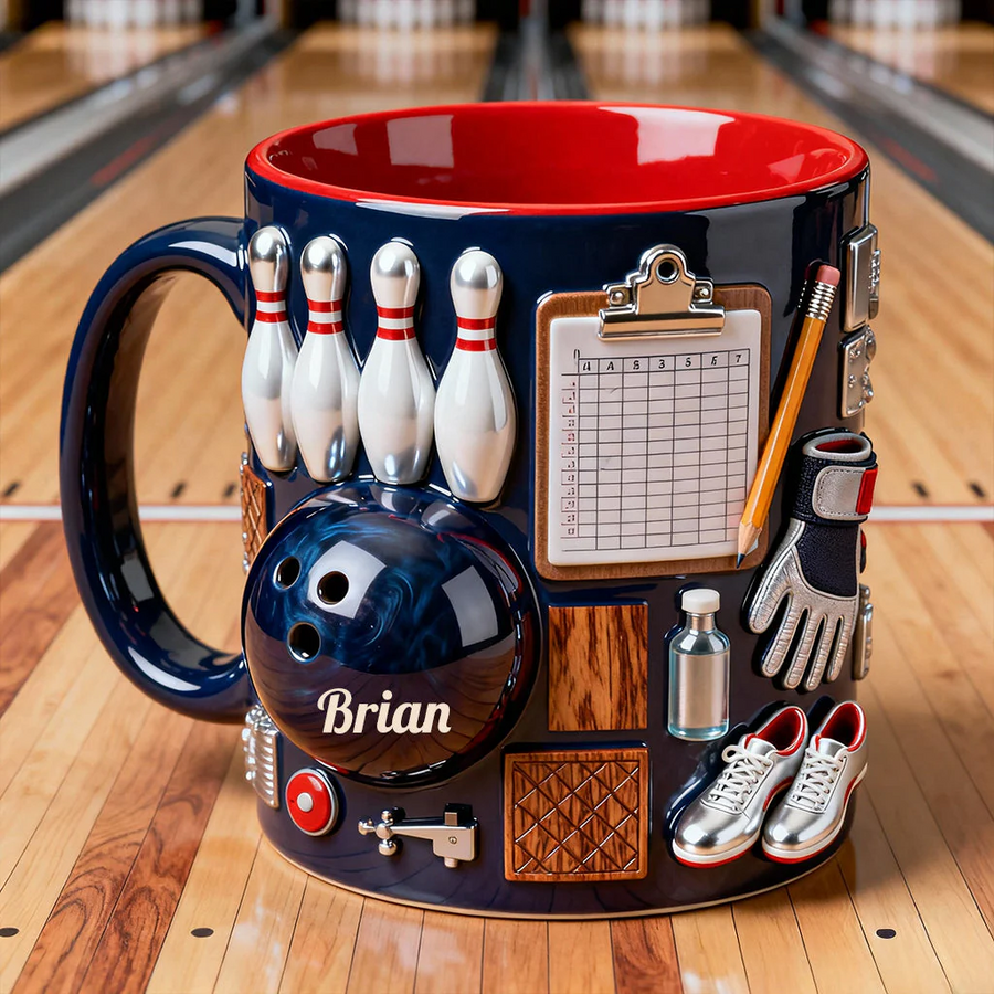 Love Bowling - Personalized Bowling Accent Mug