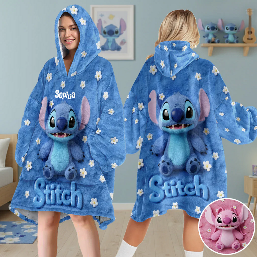 Fluffy Monster Effect - Personalized Ohana Blanket Hoodie