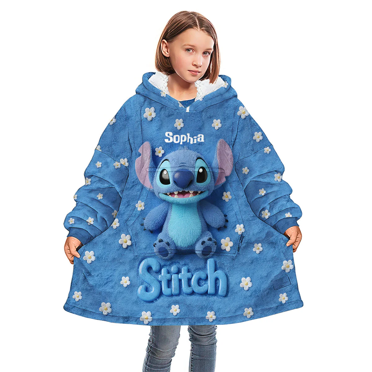 Fluffy Monster Effect - Personalized Ohana Blanket Hoodie