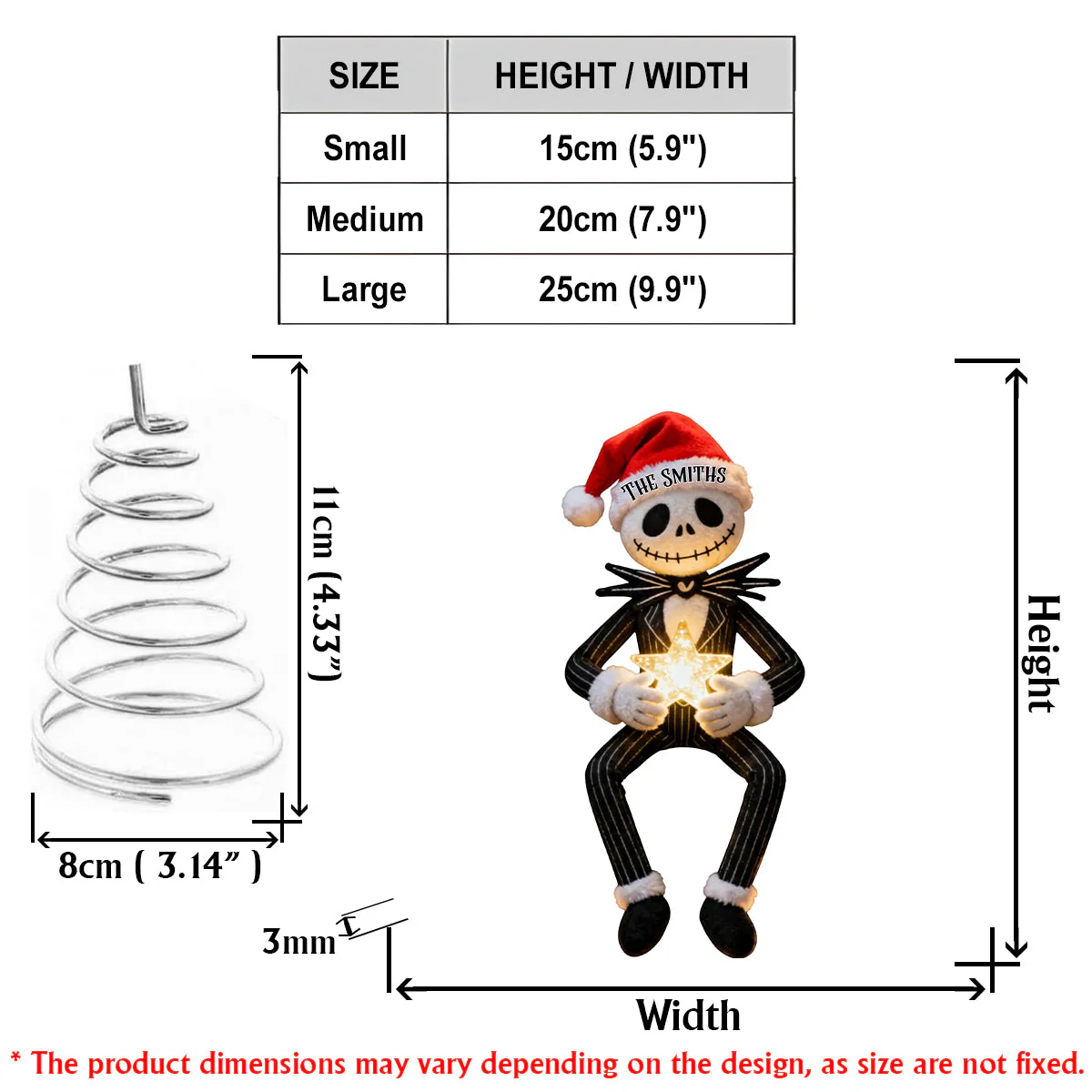 Before Christmas - Personalized Nightmare LED Light Tree Topper