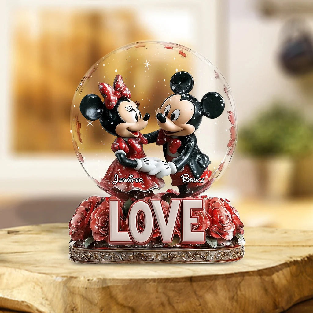Cute Mouse Couple - Personalized Mouse Custom Shaped Acrylic Plaque