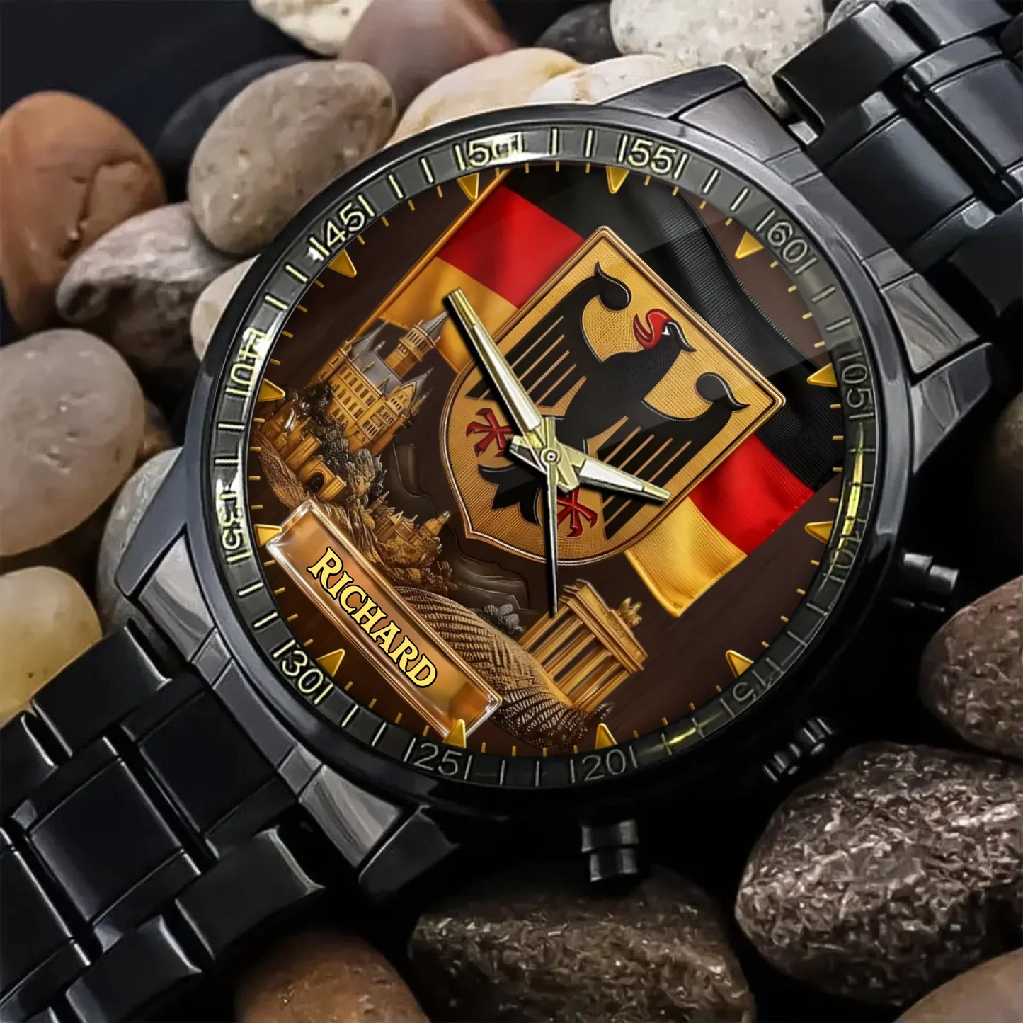 Personalized German Flag Traditional Watch - Adorned With The Federal Eagle