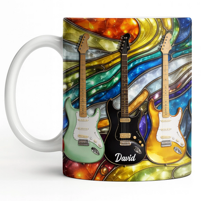 Electric Guitar Art, Personalized Coffee Mug, Gift For Music Lovers