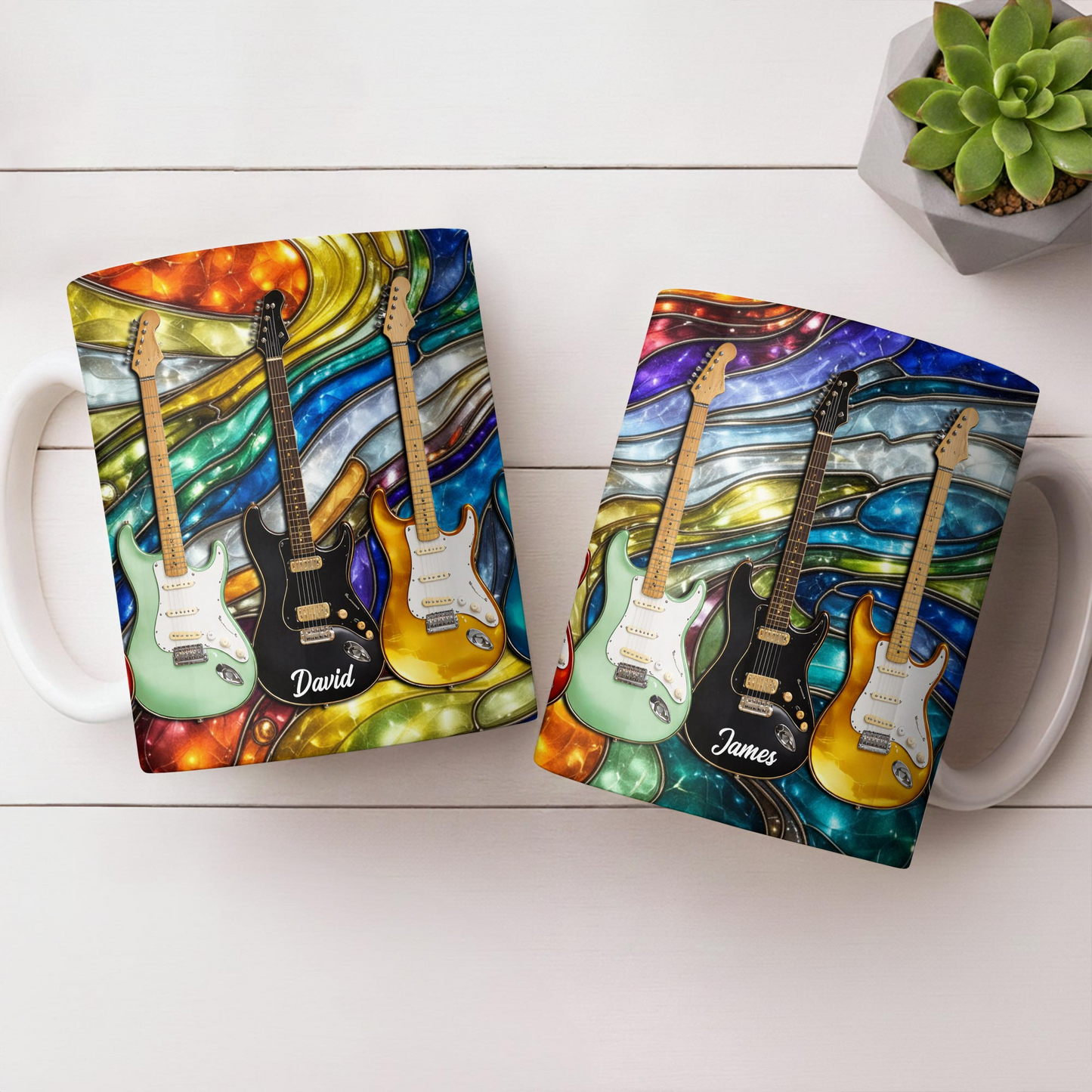 Electric Guitar Art, Personalized Coffee Mug, Gift For Music Lovers