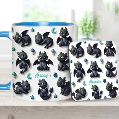 Adorable Dragon - Personalized Dragon Accent Mug