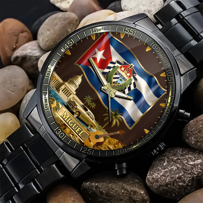 Personalized Cuba Heritage Watch – Custom Name Edition with Iconic Landmarks