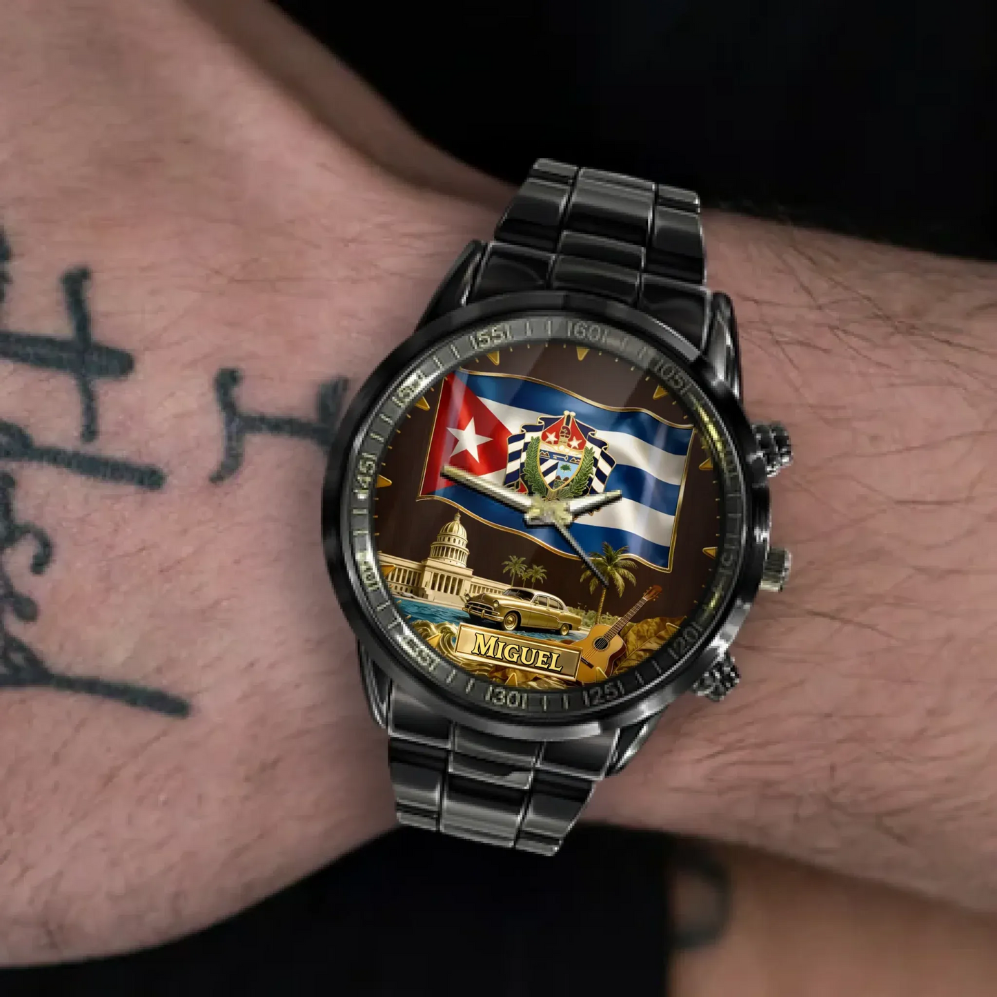 Personalized Cuba Heritage Watch – Custom Name Edition with Iconic Landmarks