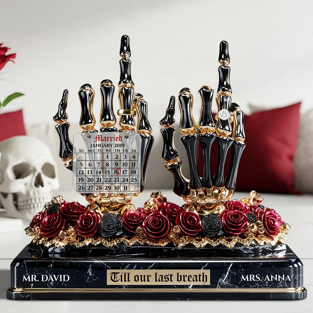 Skeleton Wedding Acrylic Plaque - Personalized Gifts For Couple