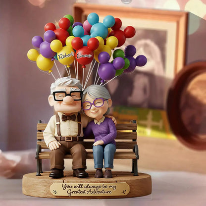 Personalized Old Couple Acrylic Plaque, You Are My Greatest Adventure Flat Plaque