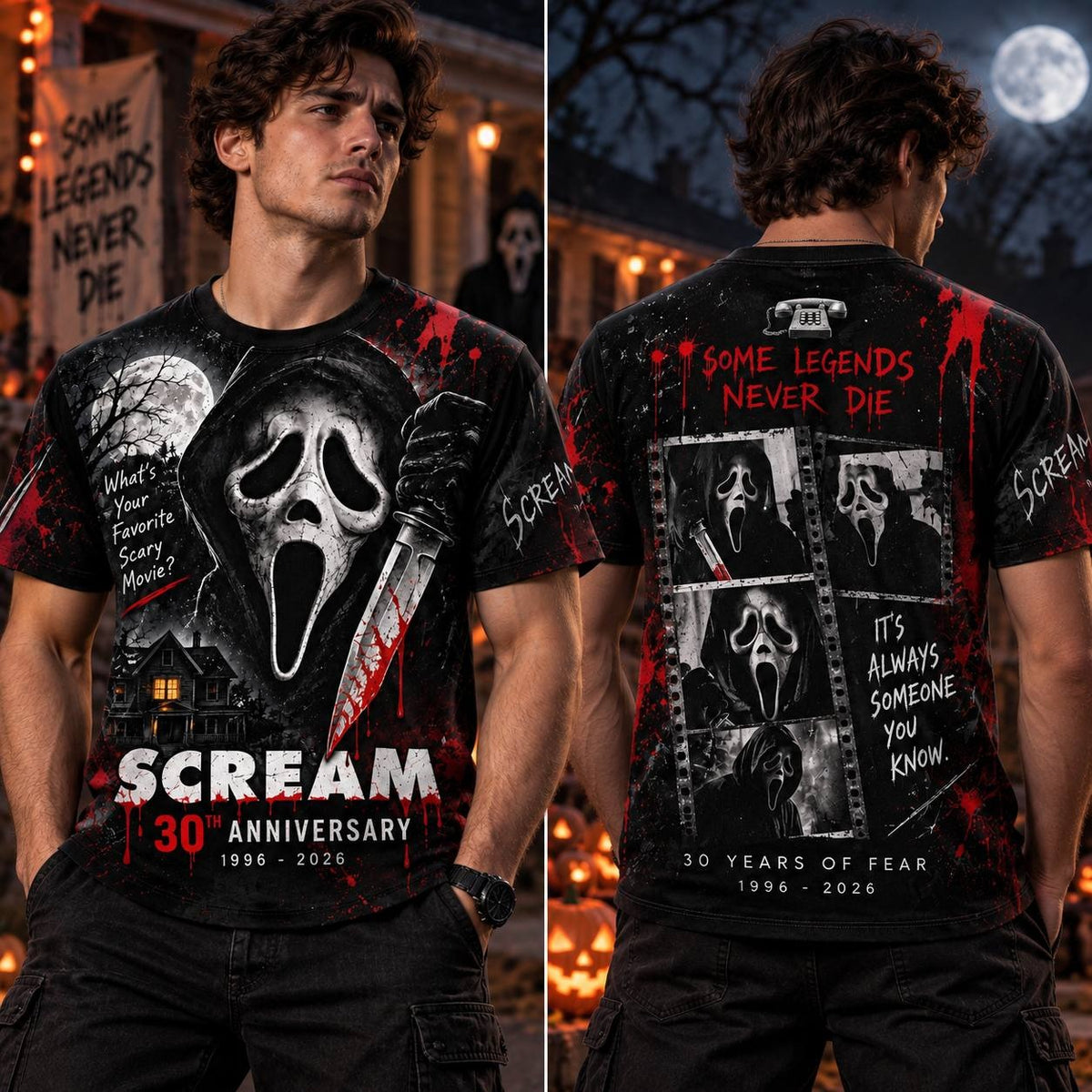 30 Years of Fear Horror Hoodie – Bloody Slasher Anniversary Pullover