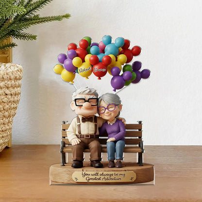 Personalized Old Couple Acrylic Plaque, You Are My Greatest Adventure Flat Plaque