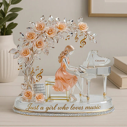 Girl Playing Piano Acrylic Plaque - Personalized Gifts For Piano Lover