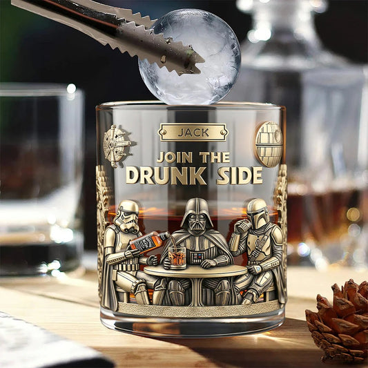 Drunk Galaxy Troop Whiskey Glass, Personalized Gifts For Movie Fans & Drinking Lovers