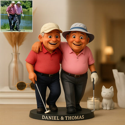 Custom Golf Photo Pixar Cartoon Style Acrylic Plaque