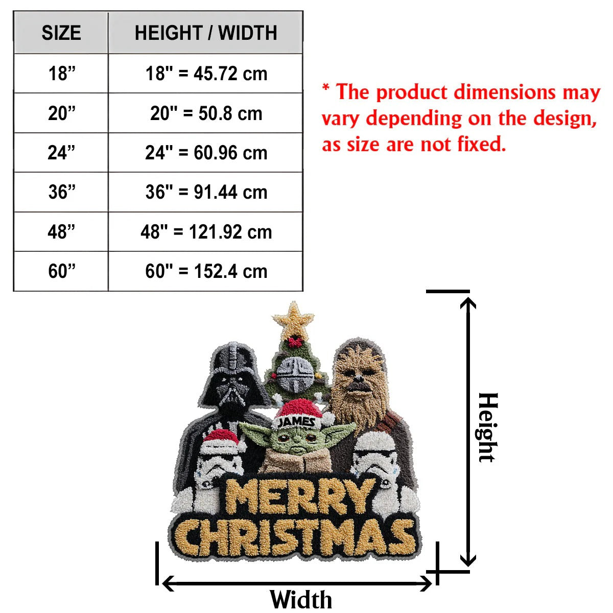Merry Christmas - Personalized The Force Non-Slip Tufted Rug