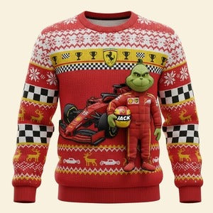 Green Monster Ugly Sweater - Personalized Gifts For Car Lovers Ugly Sweater