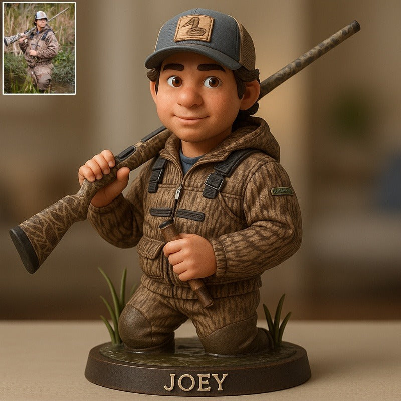 Custom Deer Hunting Photo Pixar Cartoon Style Acrylic Plaque