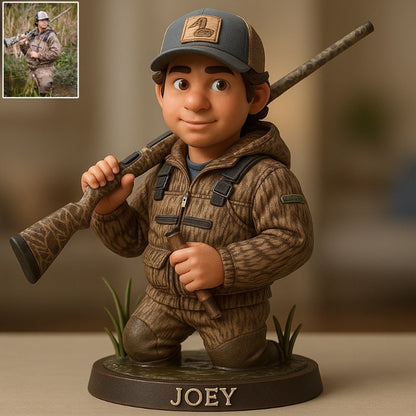 Custom Deer Hunting Photo Pixar Cartoon Style Acrylic Plaque