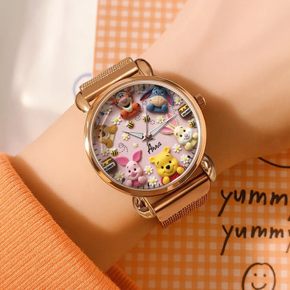 Personalized Christmas Gifts For Cartoon Lovers Mesh Strap Quartz Watch