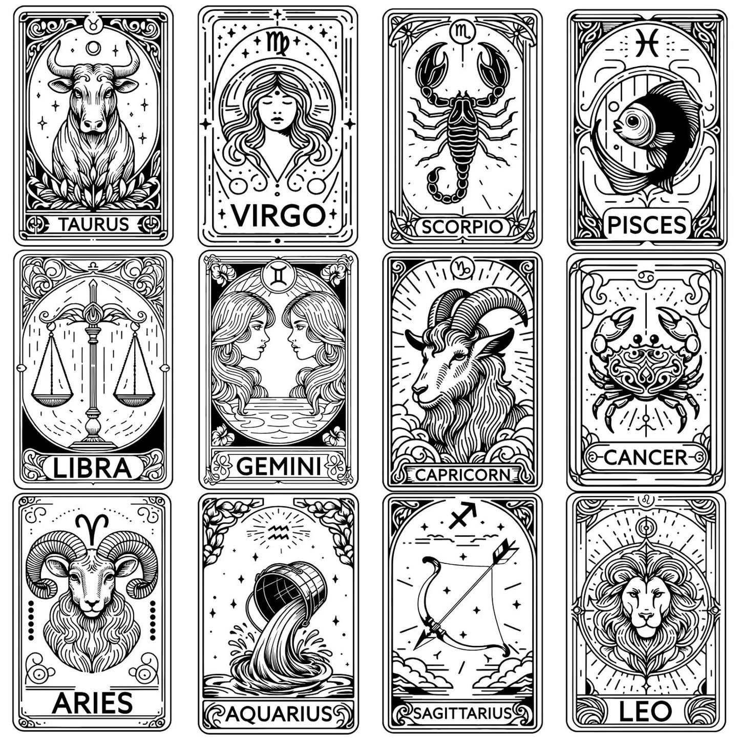 Zodiac Card Lighters, Zodiac Gift, Horoscope Tarot Card Star Sign