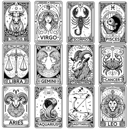Zodiac Card Lighters, Zodiac Gift, Horoscope Tarot Card Star Sign