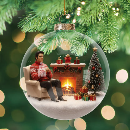 ELPR Legend Singer – Personalized Holiday Scene Custom Shaped Acrylic Ornament