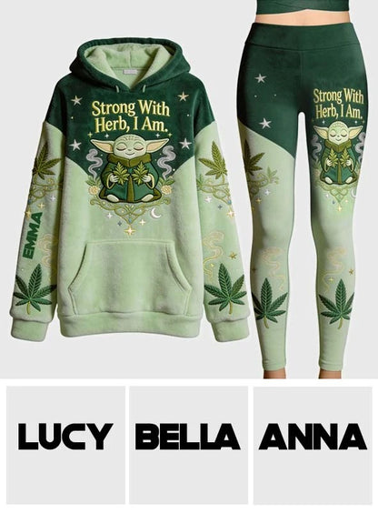 Personalized The Force Hoodie and Leggings - Strong With Herb