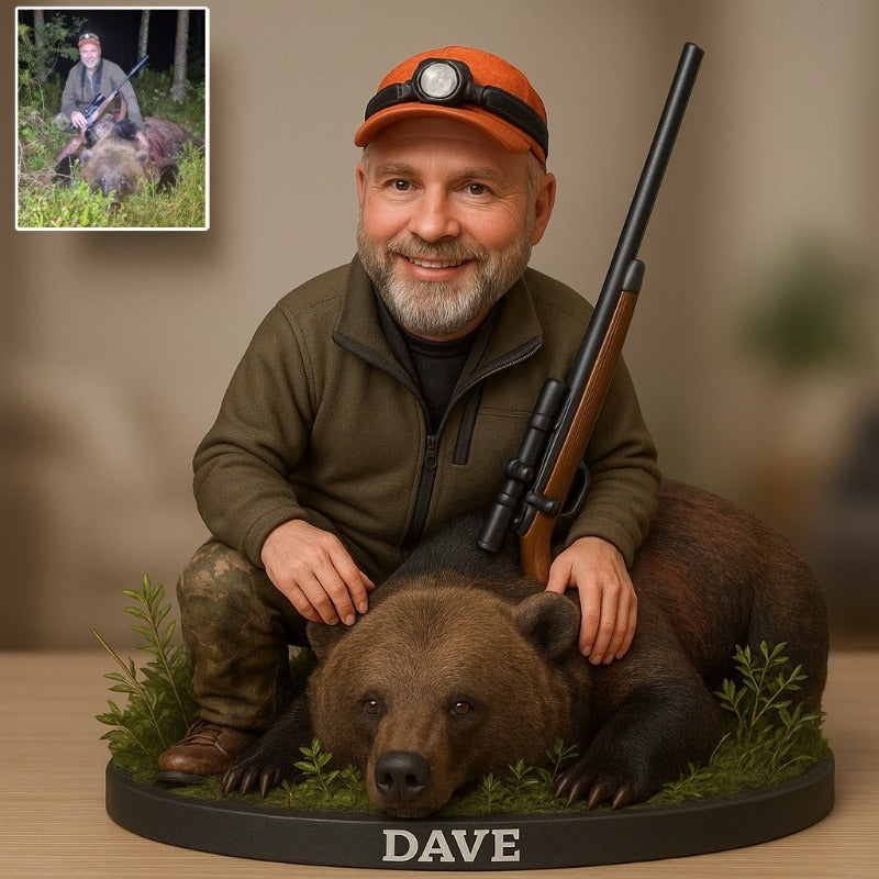 Custom Deer Hunting Photo Pixar Cartoon Style Acrylic Plaque