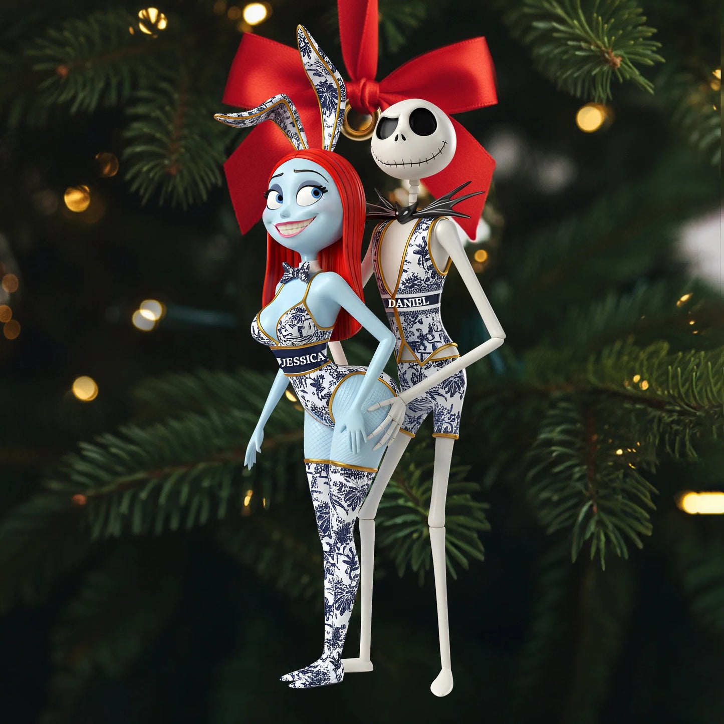 Playful Couple Christmas Ornament - Personalized Funny Gifts For Couple