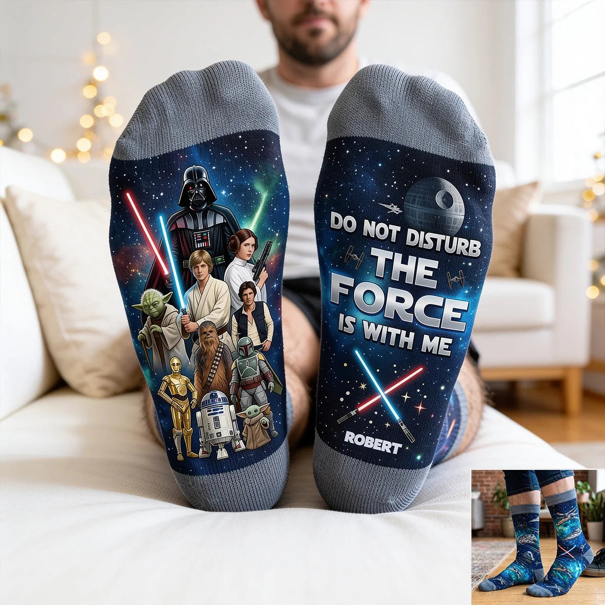 Space Warrior Custom Name Christmas Gift For Fan Movies - Personalized Crew Socks