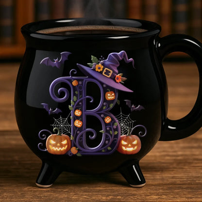 Custom 12oz Ceramic Cauldron Coffee Mug - Personalized Halloween Witchy Gifts For Besties, Sisters, BFF, Family, Yourself - Brew And Boo