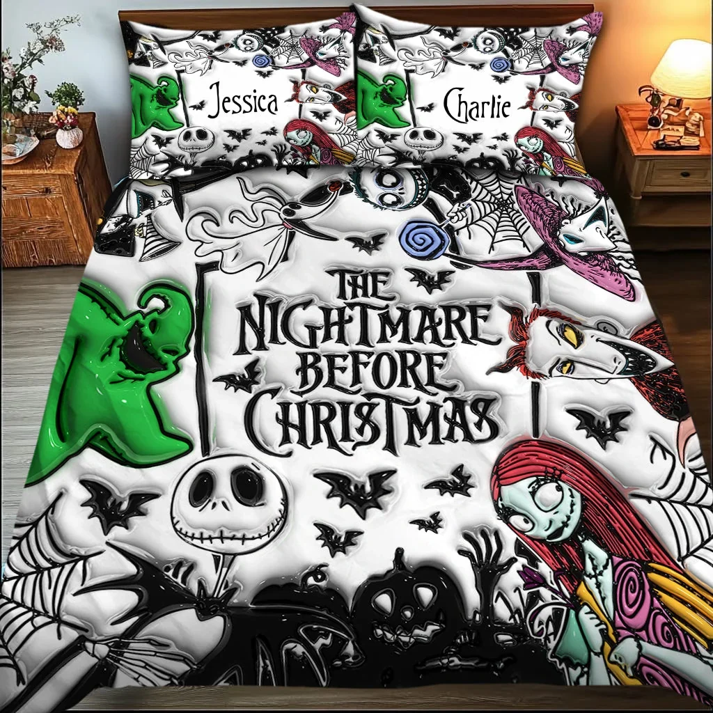Creepy Before Christmas Custom Name Gift - Personalized Bedding Set