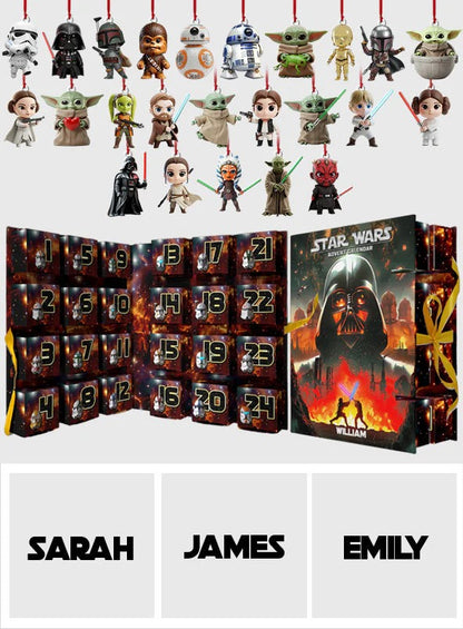 The Force Be With You - Personalized The Force Folded Advent Calendar With Ornaments