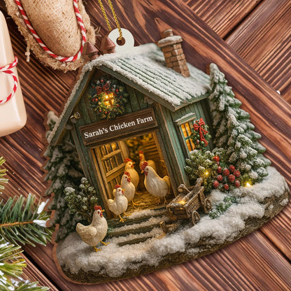 Welcome to Our Cozy Farm, Celebrate the Holiday Season, Personalized Custom Acrylic Ornament