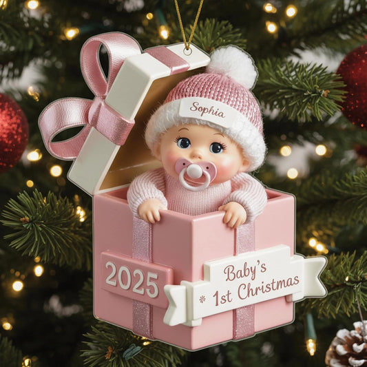 Custom Baby's First Christmas Ornament: Personalized Acrylic Keepsake