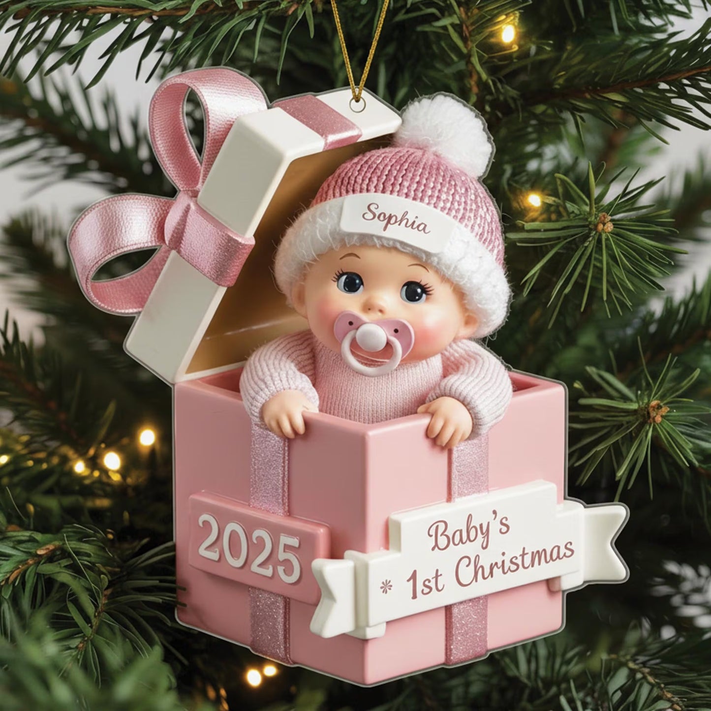 Custom Baby's First Christmas Ornament: Personalized Acrylic Keepsake