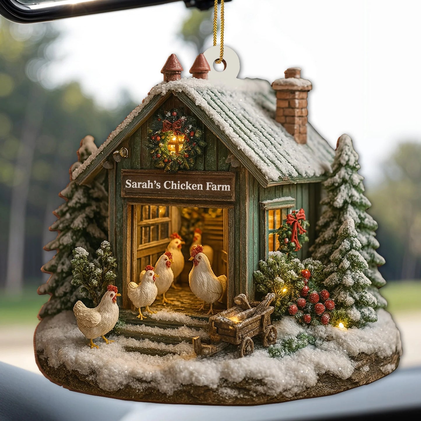 Welcome to Our Cozy Farm, Celebrate the Holiday Season, Personalized Custom Acrylic Ornament